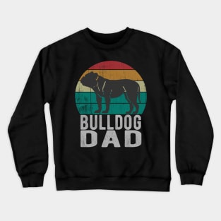 Vintage Bulldog Dad Retro Dog Animal Owner Crewneck Sweatshirt